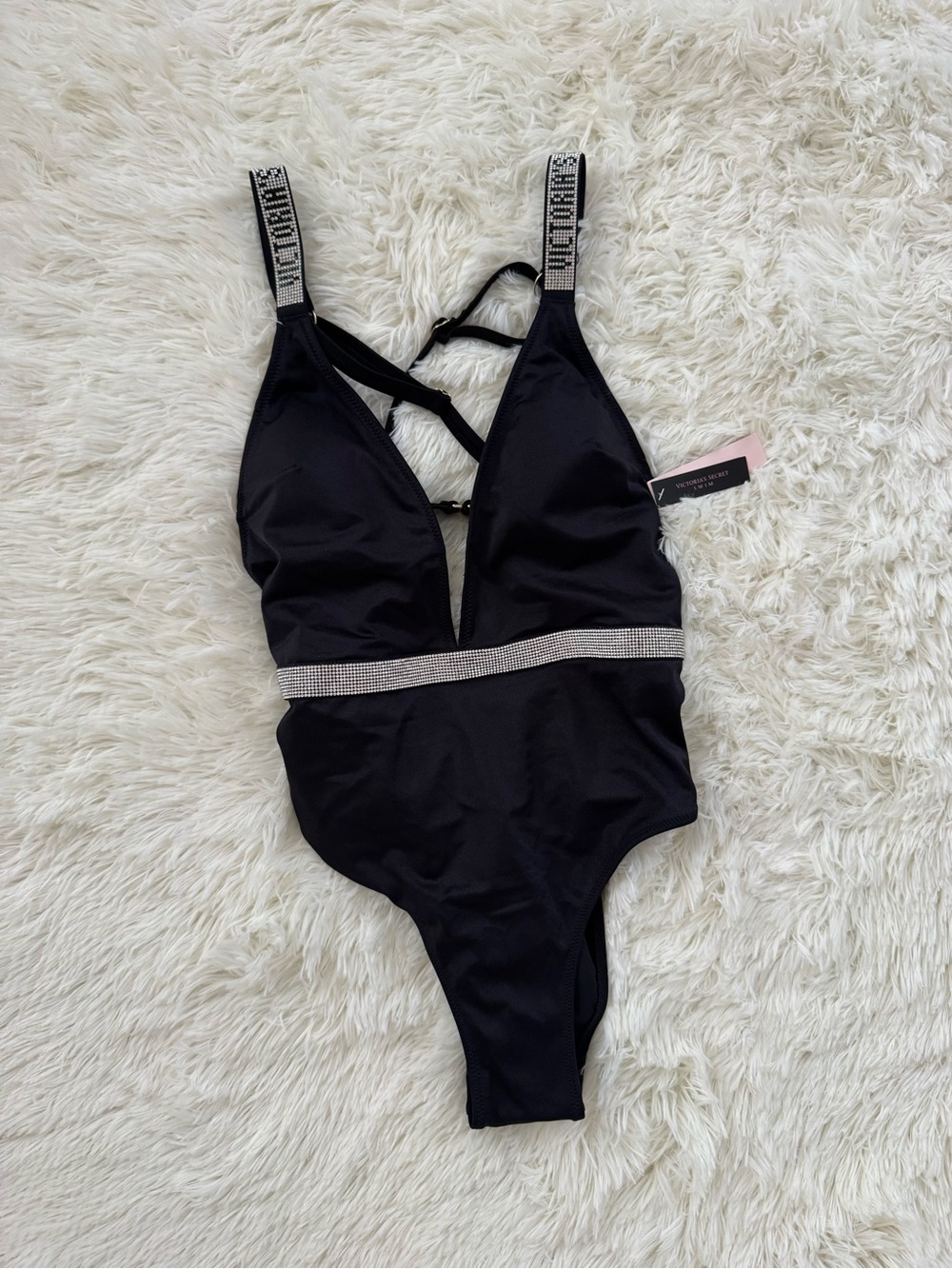 NWT Women’s Victoria’s Secret Rhinestone Plunge Swimsuit S